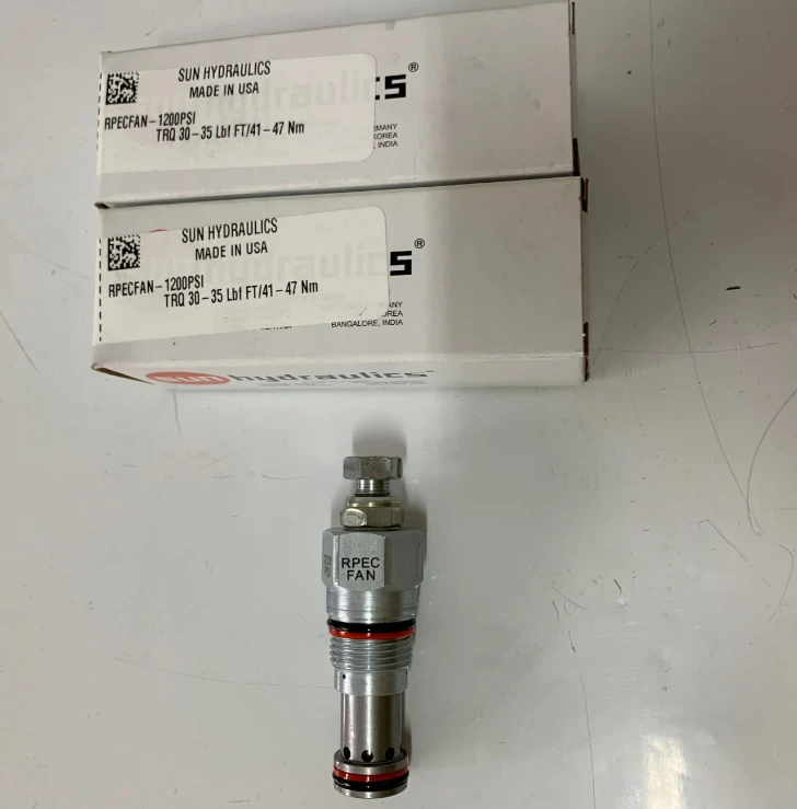 Rpecfan1200psi Rpec-Fan 1200psi Sun Hydraulics Origin USA Pilot-Operated, Balanced Piston Relief Valve Screw in Cartridge Valve
